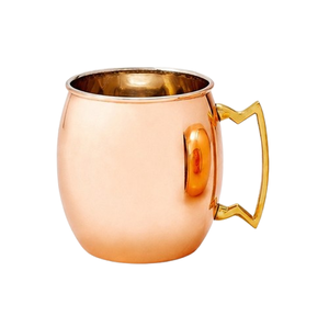 Mug Moscow Mule en cuivre massif au design attrayant, fait main, martelé, avec poignée en laiton, prix abordable - Product Image 5