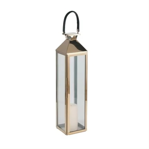 <b>Brass</b> <b>Lantern</b> With Glass Panels And Black Handle For Home Decoration Wedding Table Decor <b>Lantern</b> Durable Indoor Outdoor <b>Lantern</b> - Product Image 1