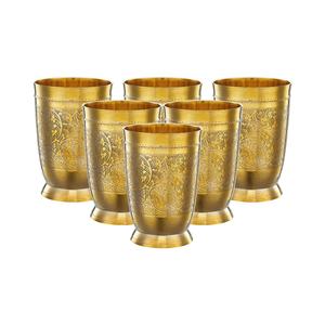 Ensemble de verres à jus d'eau décoratifs à motif floral oxydé en acier inoxydable au design moderne pour le retour à la maison Cadeau Style traditionnel - Product Image 3