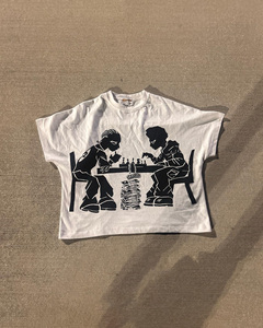 High Quality Custom Logo Heat-Transfer Printing 100 Cotton 220 Grams <b>Drop</b> Shoulder Cropped Length <b>Box</b> Fit Men Oversize T-Shirt - Product Image 2