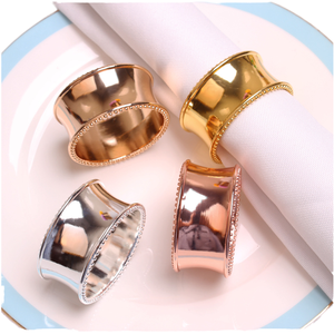 Anillos de Servilleta de Lujo al por Mayor con Cuentas Doradas, Decoración Metálica para Mesa en Bodas, Reuniones Familiares y Celebraciones Festivas - Product Image 4