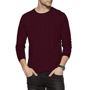 T-shirt pour homme de qualité supérieure en coton et élasthanne, couleur unie, tissu lisse, extensible, vêtement décontracté - Product Image 4