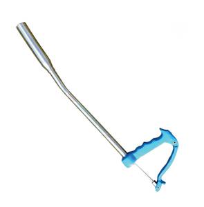 Pistolet de balancement vétérinaire incurvé - Applicateur de bolus chirurgical à poignée bleue pour bétail et animaux de compagnie, réutilisable, durable, conception à double bolus, sûr - Product Image 3