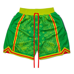 Shorts de basket vintage personnalisés pour hommes, style années 90, en maille orange et noire, avec éclairage bleu, pour jeunes, qualité supérieure, été - Product Image 6