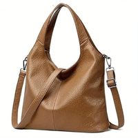 ZOLO LEATHERS Tas Selempang Wanita Kulit Asli Cokelat Trendy dengan Penutup Ritsleting Fitur Anti-Pencurian Desain Multi-Fungsi