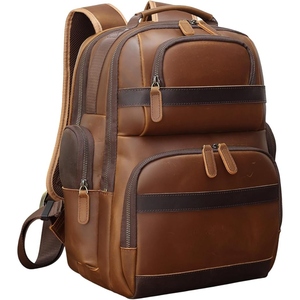 Sac à dos en cuir de vachette de haute qualité pour homme, style vintage, sac de voyage pour ordinateur portable, coutures robustes, design spacieux pour le quotidien - Product Image 3