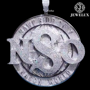 Pendentif Hip Hop plaqué or sur mesure de qualité supérieure, très demandé, en argent 925, forme personnalisée, certifié IGI, bijoux statement, Jewelux, meilleur prix - Product Image 1