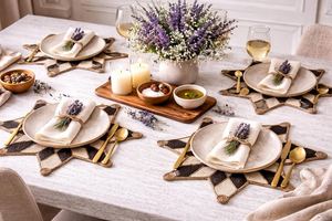Set de table élégant fait main en perles de verre, tapis de table décoratif, décoration de maison de luxe, motif floral écologique, personnalisable, lavable - Product Image 3