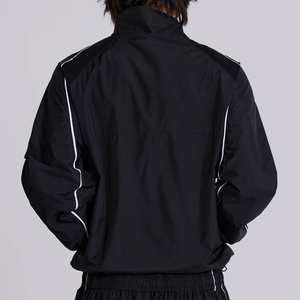 Veste de sport pour homme à logo personnalisé, coupe classique, rayée, vêtements de sport, entraînement, 100% polyester, séchage rapide, coupe-vent, fermeture éclair intégrale - Product Image 2