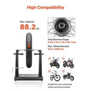 Supporto per Bilanciamento Ruote Moto, Capacità 40 kg, Coni di Centraggio Regolabili e Puntatore di Allineamento - Product Image 3
