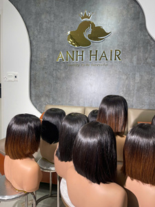 100% Vietnamese Human Hair Straight <b>Bob</b> <b>Wig</b> Natural Brown Short Hair <b>Wig</b> - Product Image 5