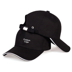 Custom Embroidery Baseball <b>Cap</b> 6-Panel Adjustable Metal Buckle Unisex Solid Black Cotton Twill Casual Hat - Product Image 1