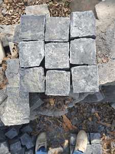 Dark Limestone Hand Chiseled Cobble Cube Stones for Exterior Rd Path Patio Landscaping Garden <b>Paving</b> Blocks <b>Stone</b> Setts Finish - Product Image 4