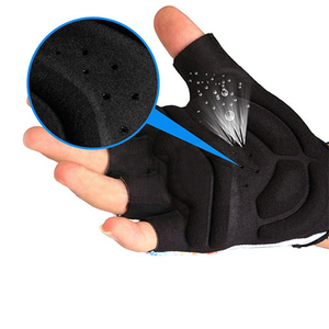 Gants de cyclisme demi-doigts imprimés arc-en-ciel, respirants, en maille, protection de la paume, fermeture auto-agrippante unisexe, gants d'été pour le cyclisme - Product Image 4