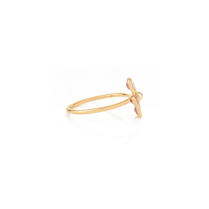 Bague en or jaune 14 carats pur, forme fleur de saphir rose, design élégant et personnalisé, vente en gros, bijoux empilables de qualité supérieure, fabricant - Product Image 5