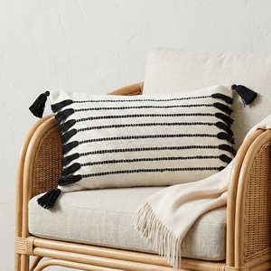 Housse de coussin géométrique neutre style bohème avec motif diamant, coussin décoratif tissé, coussin d'appoint bohème pour canapé et lit - Product Image 4