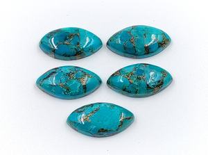 พลอยเทอร์ควอยซ์สีน้ำเงินคุณภาพ AAA รูปทรงมาร์คีส์ ขนาด 18*9 มม. พลอยธรรมชาติ 100% สำหรับทำเครื่องประดับ ราคาขายส่ง - Product Image 4