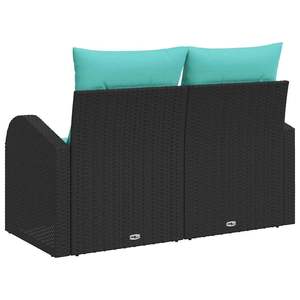 Canapé de jardin en polyrotin noir 124 x 62 x 85 cm - Product Image 4