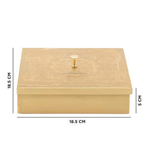 Handcrafted Durable Brass Dry Fruit Spices Gift <b>Box</b> | Traditional Indian Festival <b>Sweet</b> Decorative Storage Container Oven Safe - Product Image 2