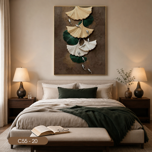 Peintures murales abstraites à prix compétitif direct usine, modèle C55-20, décoration intérieure, cadre miroir, OEM ODM, origine Vietnam - Product Image 2
