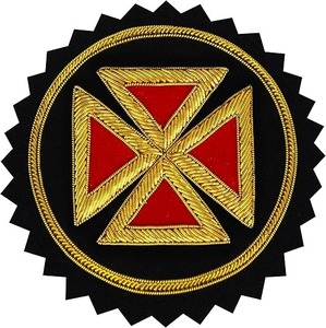 Handmade Embroidery 3D Bullion Wire Sewed Patch Masonic Regalia Badges Unisex Adults Canvas Fabric Safety <b>Pin</b> Customizable - Product Image 1