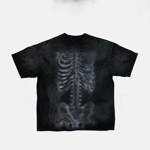 Camiseta de Algodón Lavado con Cuello Redondo, Manga Corta, para Hombre, Estilo Casual, Tie-Dye, Tejido de Punto, Corte Regular, Color Sólido - Product Image 3