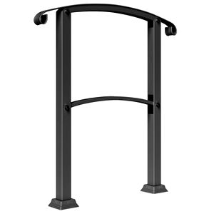 Corrimano Ausiliari per Esterni con Kit di Installazione per Gradini in Cemento, Neri - Product Image 1