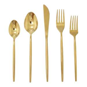 Ensemble de couverts dorés élégants, 5 pièces, parfait pour la décoration de bureau, la cuisine, les dîners, les réceptions et les événements élégants - Product Image 3