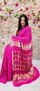 Sari Bandhej de Seda Gajji Pura, Sari Bandhani Hecho a Mano, Fabricante y Proveedor de Ropa Étnica de la India - Product Image 2