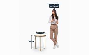 Hot Seller Modern Round Metal Side <b>Table</b> 16x16 In 20 In Height Contemporary Living Room Furniture Durable Home Decor - Product Image 5