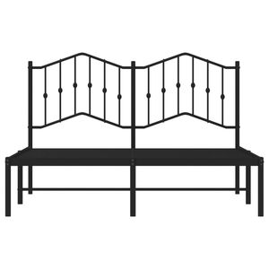 Struttura del letto in metallo nero con testiera 53.1 \ "x74.8 \" dimensioni senza materasso - Product Image 5