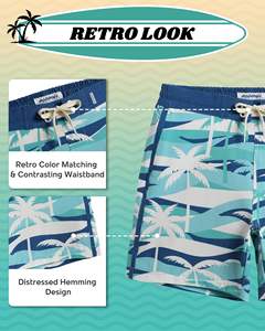 Shorts de bain unisexes pour hommes, séchage rapide, imprimé floral, légers, respirants, résistants à l'eau, coupe estivale - Product Image 5