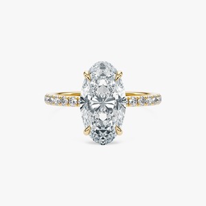 Anillo de compromiso con diamante cultivado en laboratorio de corte Moval alargado de 2 quilates y diamante cultivado en laboratorio de corte Moval para la fabricación de joyas. - Product Image 3