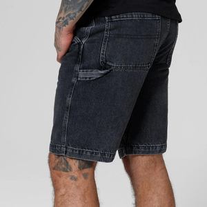 Hot Selling Casual Wear 100% Cotton 14 OZ Denim Fabric Stone Washed Baggy Denim Jorts Light Ripped off Raw Hem Men's <b>Shorts</b> - Product Image 2