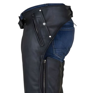 Polainas largas de cuero genuino estilo western para montar a caballo, polainas de cuero partido para hombre a bajo precio - Product Image 5