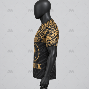 Camiseta Personalizada de Talla Grande para Hombre con Estampado de la Bandera de Chuuk, Cuello Redondo, Manga Corta, Tejida, Transpirable, de Secado Rápido, Poliéster y Elastano, Informal - Product Image 2