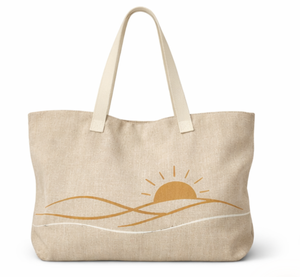 Sac de plage en toile grande taille avec motif coucher de soleil, sac à bandoulière pour le shopping, les voyages et la salle de sport - Product Image 6