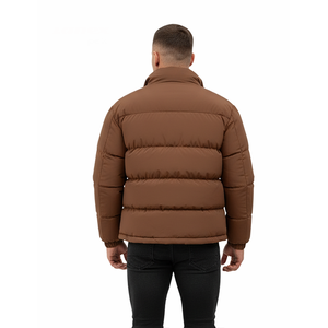 Veste matelassée marron surdimensionnée pour homme, chaude pour l'hiver, avec fermeture à boutons-pression, épaisse et matelassée, style streetwear décontracté - Product Image 5