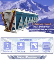 Refroidisseur d'air de type V personnalisé, échangeur de chaleur industriel, système de refroidissement par air pour les industries de transformation