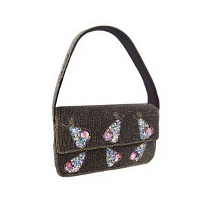 Bolso de mano portátil de alta calidad, hecho a mano, bordado con cuentas de semilla, estilo cruzado, personalizable, para manualidades de bordado - Product Image 2