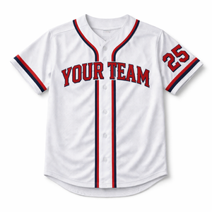 เสื้อเบสบอลแบบกำหนดเองสำหรับทีมและลีก แห้งเร็ว ระบายอากาศได้ดี ผ้าโพลีเอสเตอร์ 100% สกรีนชื่อและหมายเลขผู้เล่นแบบซับลิเมชั่น - Product Image 1