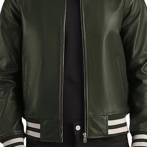 Veste universitaire premium pour homme, manteau de baseball personnalisé, mélange de laine, manches en cuir, service d'échantillons OEM ODM - Product Image 5