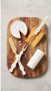 <b>Cheese</b> <b>Knife</b> <b>Set</b> Of 3 With Carved Handle Gold Hammered Design Blade Durable For <b>Cheese</b> Serving Use Camping And Hotel Use - Product Image 5