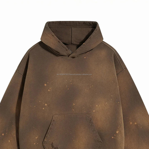 Sweat-shirts pour hommes en coton mélangé respirant de haute qualité, lavage à l'acide, design personnalisé, décontracté, grande taille, doublure en polaire - Product Image 5