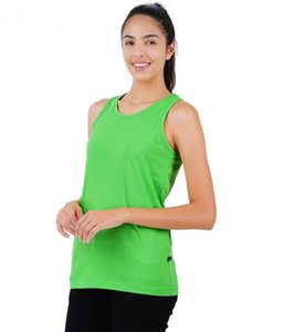 Camiseta sin mangas verde para mujer, cuello redondo, informal, transpirable, de punto, poliéster, para hacer ejercicio - Product Image 2