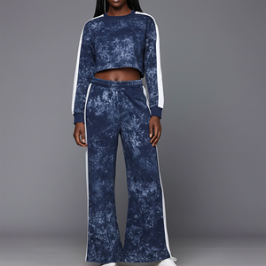 Conjunto de fin de semana de diseño moderno con top corto y franja lateral, marca privada, atuendo deportivo para mujer, conjunto de viaje para fin de semana, al por mayor - Product Image 5
