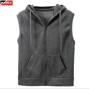 Chaleco Deportivo Sin Mangas con Capucha y Cierre para Hombre, Color Sólido, Tejido Transpirable, Informal, para Otoño - Product Image 1