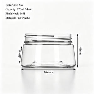 ขวด PET สีขาวใสทรงกลมขอบเอียง ขนาด 120 มล. - บรรจุภัณฑ์พลาสติกทรงกรวยขนาด 4 ออนซ์ สำหรับครีมทาหน้า แว็กซ์จัดแต่งทรงผม ดินเหนียว และเครื่องสำอาง - Product Image 3