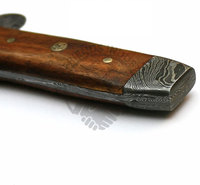 Nouvelle édition de couteau de chasse artisanal en acier Damas à lame pleine, avec manche en bois de rose, extra tranchant, pour le camping et la survie