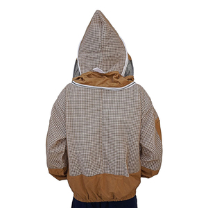 Chaqueta de Apicultura de Algodón Color Bronceado para Hombre con Velo Redondo de Malla Protectora, Traje de Apicultor para Trabajo en Apicultura y Cosecha de Miel, Equipo de Seguridad - Product Image 6